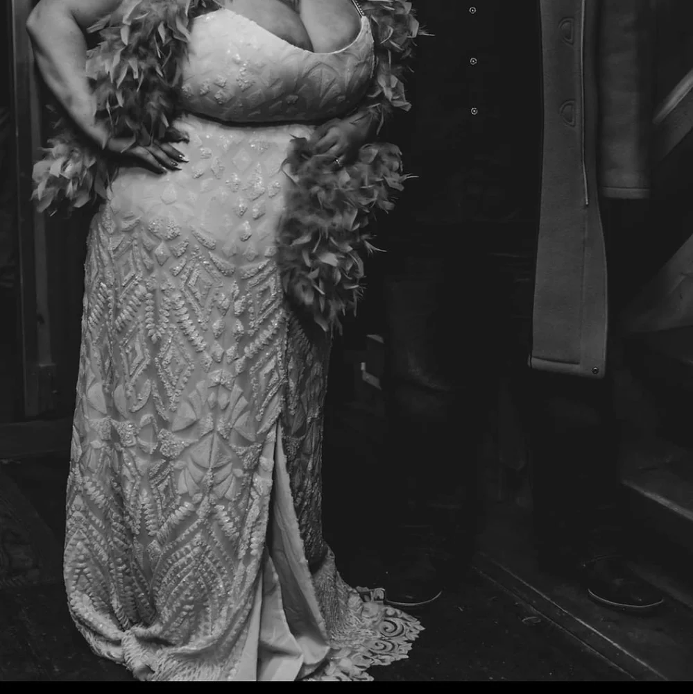 Eloquii Cream Lace Wedding Dress - Picture 7 of 7